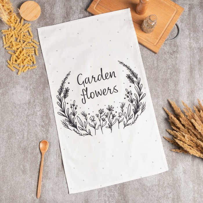 

Полотенце "Этель" Garden flowers 40х73 см, 100% хл, саржа 190 г/м2, Серый;черный