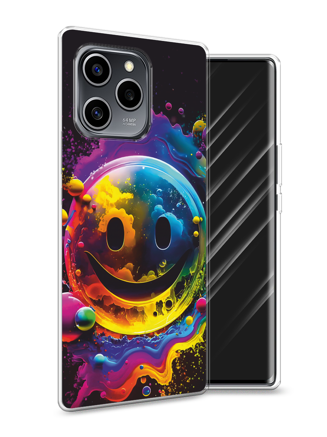 

Чехол Awog на Honor 60 SE "Кислотный смайл", Фиолетовый;желтый;синий, 6108050-1