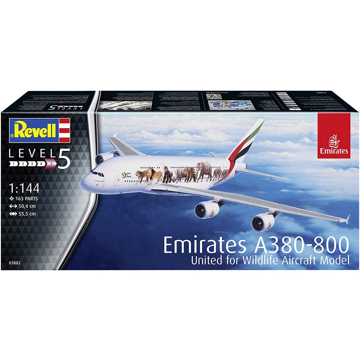 

Сборная модель Revell 03882 Самолет Airbus A380-800 Emirates Wild Life, 1:144 03882R