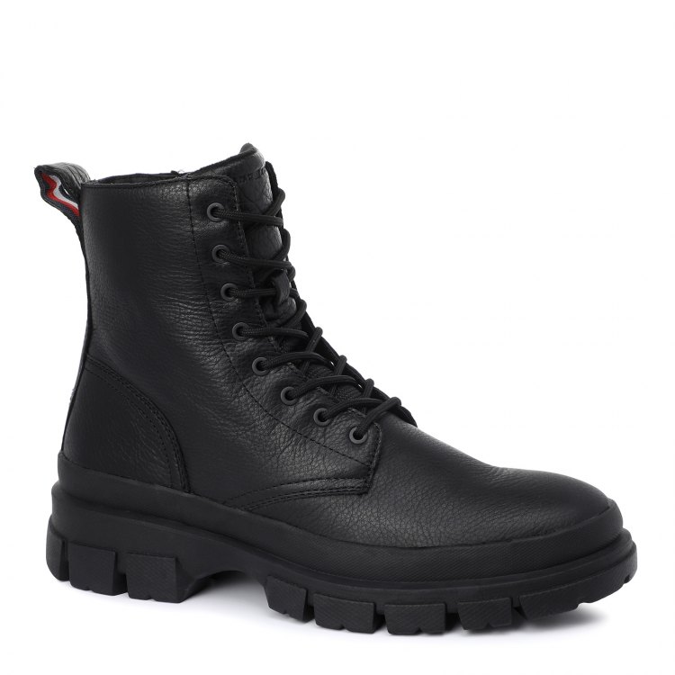 фото Мужские ботинки tommy hilfiger fashion warm chunky lthr boot fm0fm03653 черный р.45 eu
