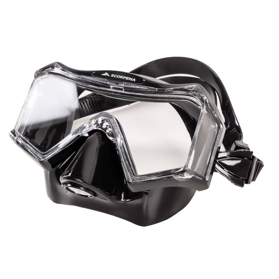 Маска Scorpena J с клапаном, трёхстекольная Чёрный