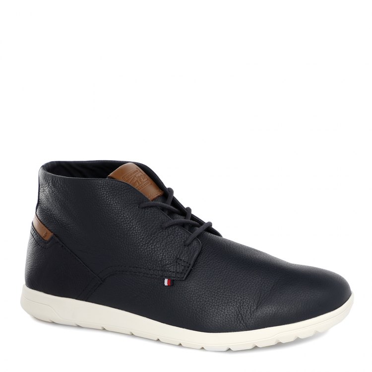 фото Мужские ботинки tommy hilfiger lightweight leather hybrid boot fm0fm03636 синий р.43 eu