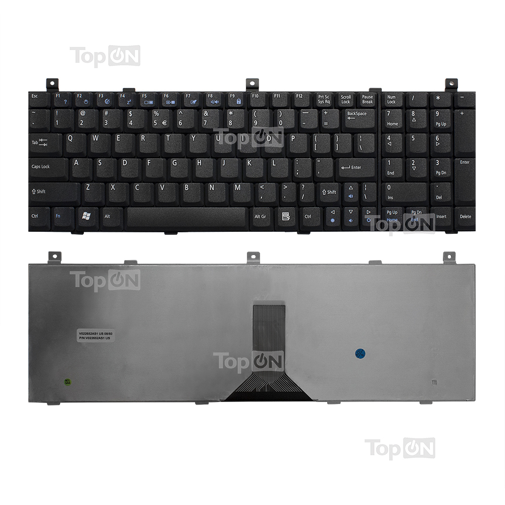 

Клавиатура для ноутбука Acer Aspire 9500, 9503, 9504 Series. Плоский Enter. Черная, без ра