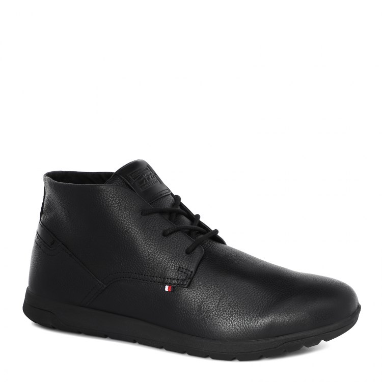 фото Мужские ботинки tommy hilfiger lightweight leather hybrid boot fm0fm03636 черный р.45 eu