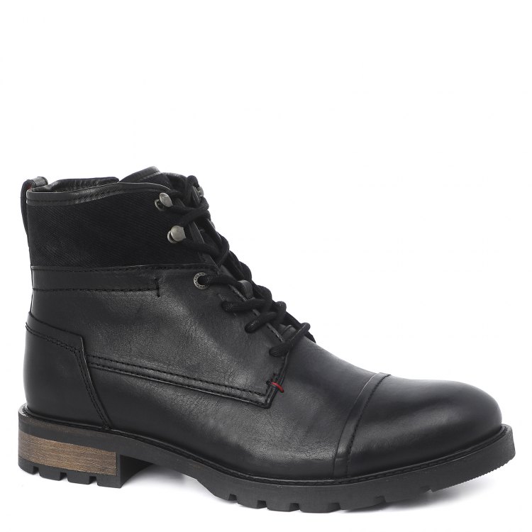 фото Мужские ботинки tommy hilfiger warm tumble leather boot fm0fm03361 черный р.43 eu