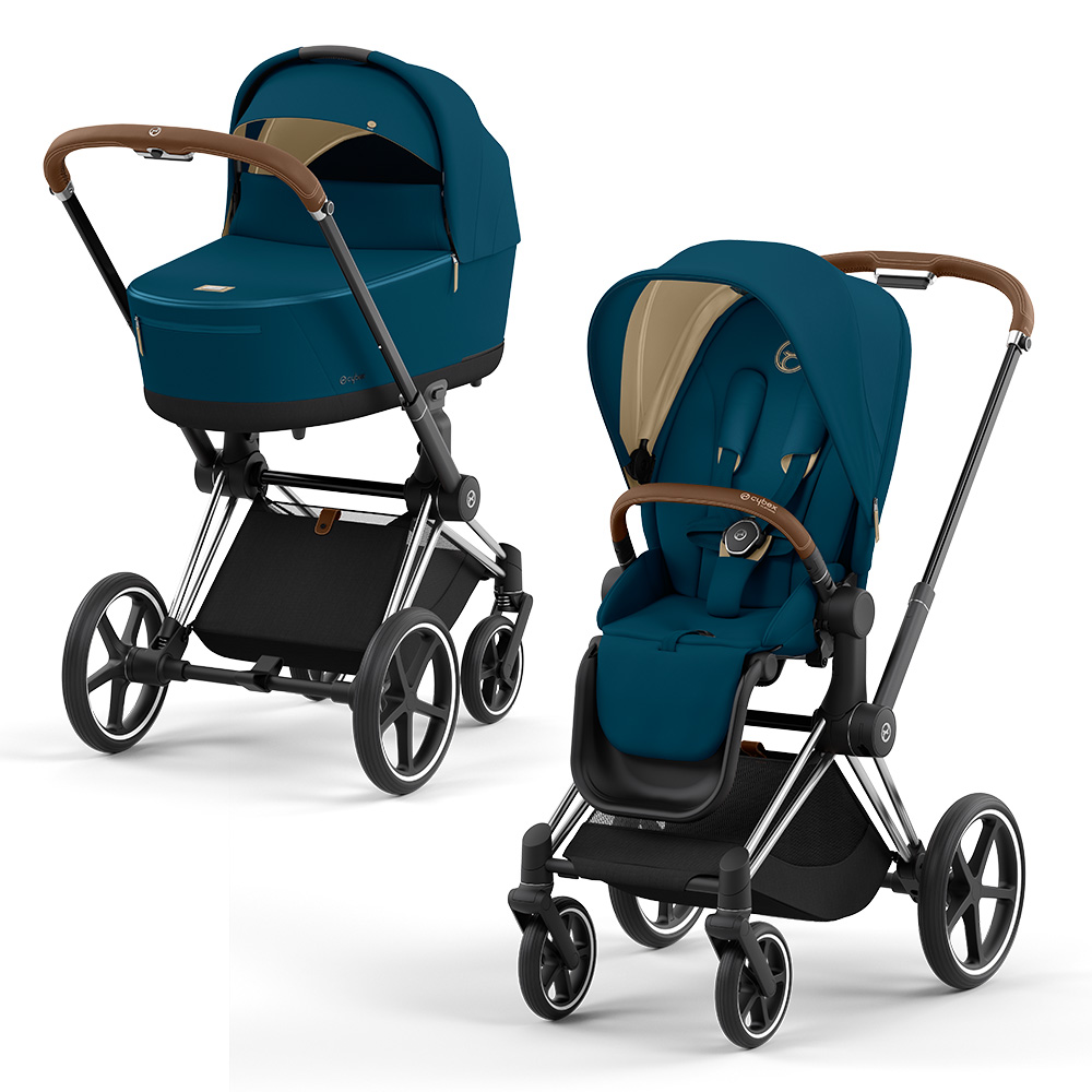 

Коляска 2в1 Cybex Priam IV Mountain Blue, шасси chrome/brown, Priam IV 2 в 1
