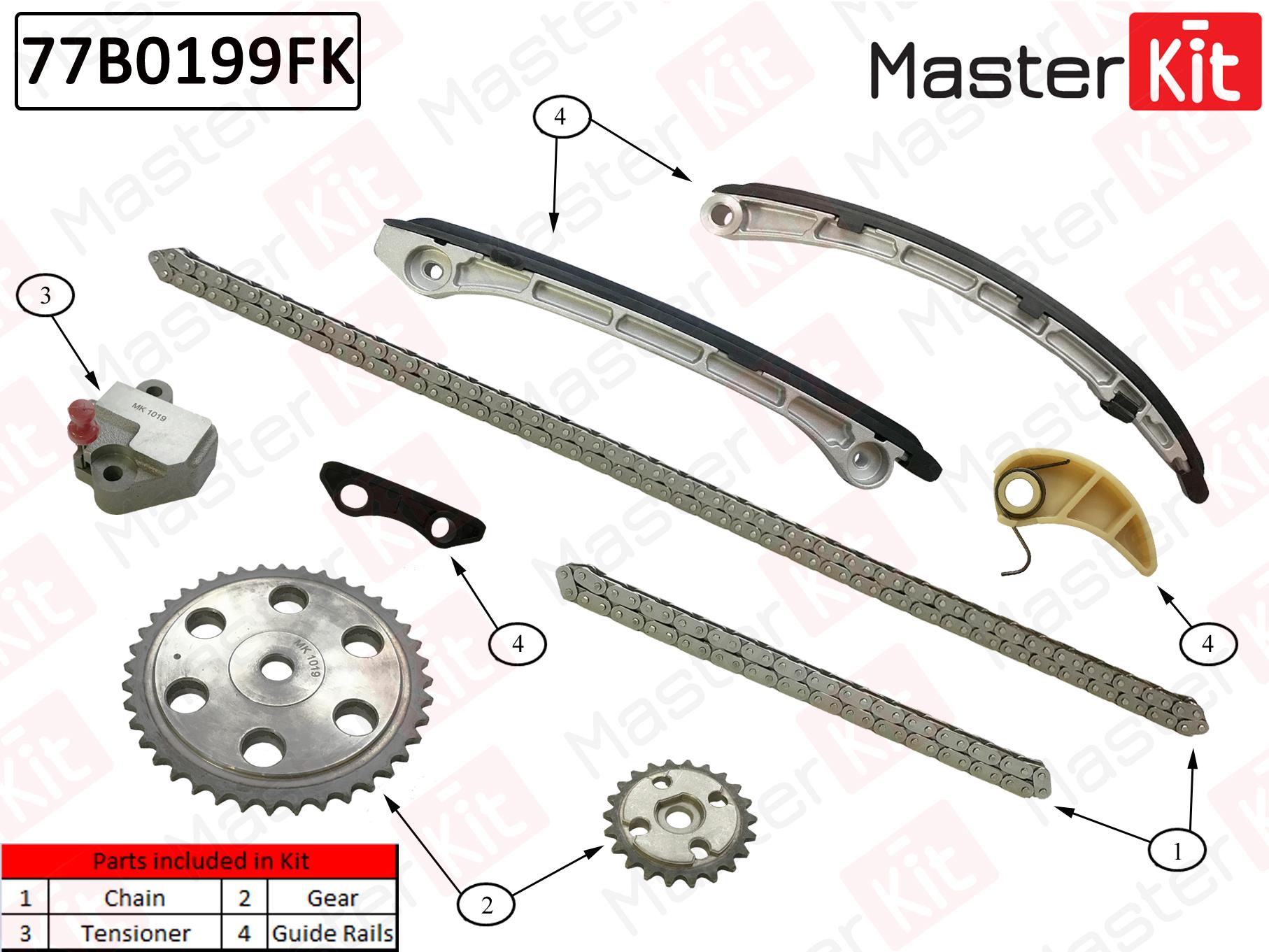 

Комплект цепи ГРМ Mazda CX-7 L3VDT 2007- 77B0199FK