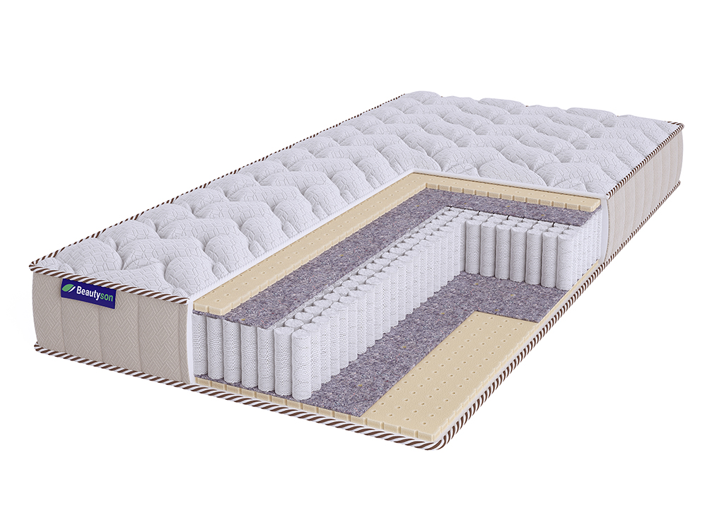 

Матрас BeautySon SPRING Latex 1 S1200 LUX 155х180, Белый, SPRING Lateх 1 S1200 LUх