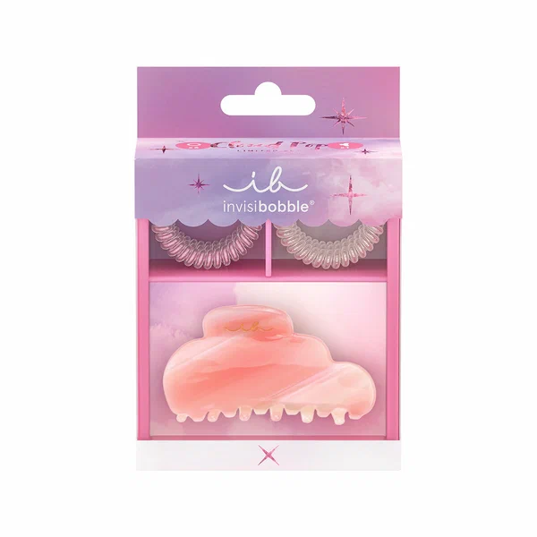 

Заколка-краб и резинка invisibobble CloudPop розовые, 7 шт, Бежевый;розовый, CloudPop