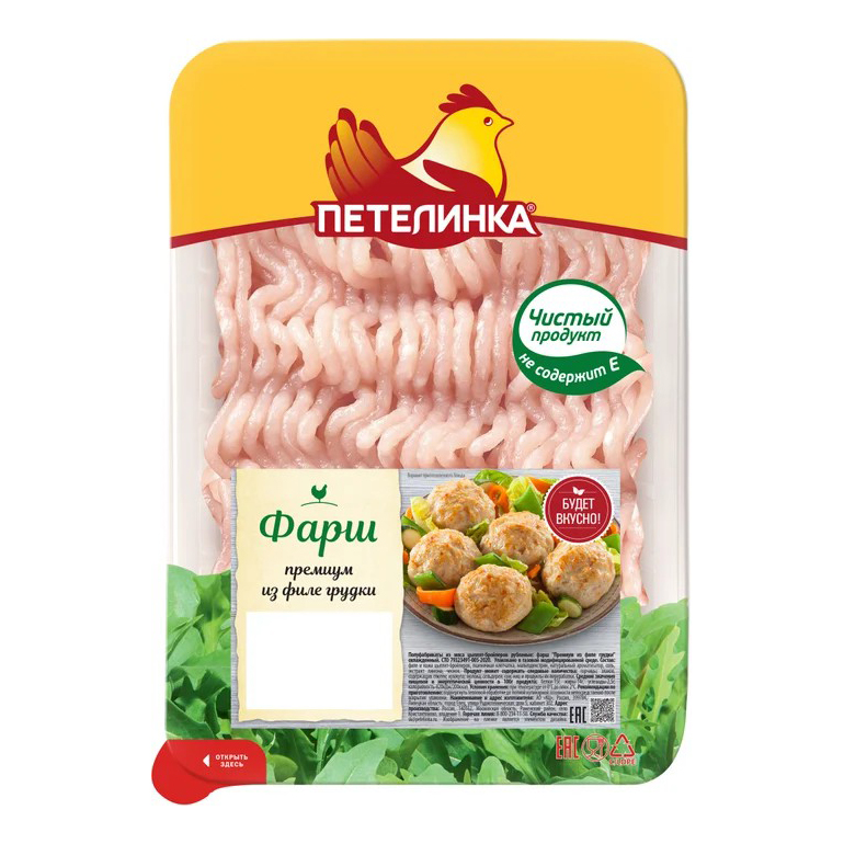 

Фарш куриный Петелинка охлажденный 450 г