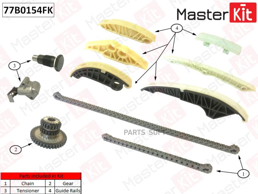 Комплект цепи ГРМ MASTERKIT 77b0154fk 21076₽