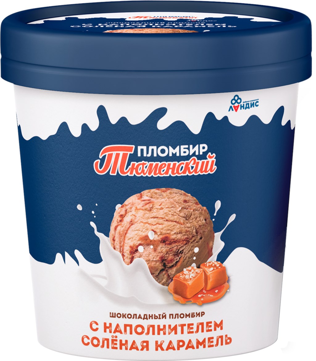 

Мороженое пломбир Тюменский пломбир шоколадное с соленой карамелью БЗМЖ 280 г