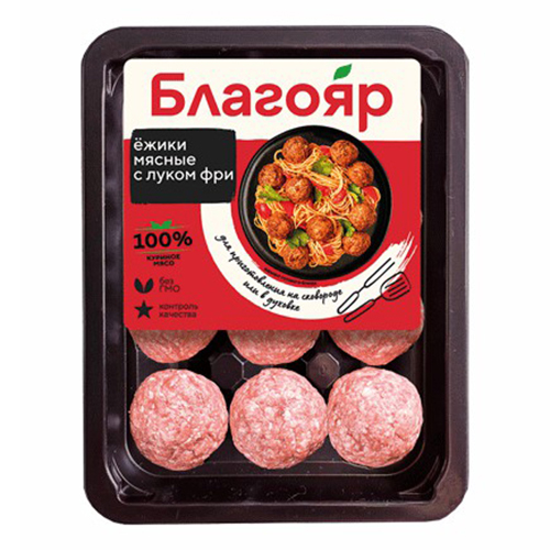 

Ежики куриные Благояр с луком фри охлажденные 360 г