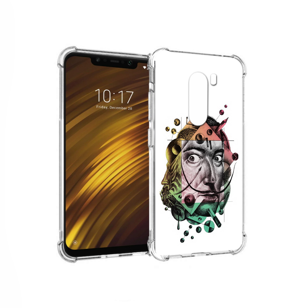 

Чехол MyPads Tocco для Xiaomi Pocophone F1 разноцветное лицо абстракция (PT116503.308.570), Прозрачный, Tocco