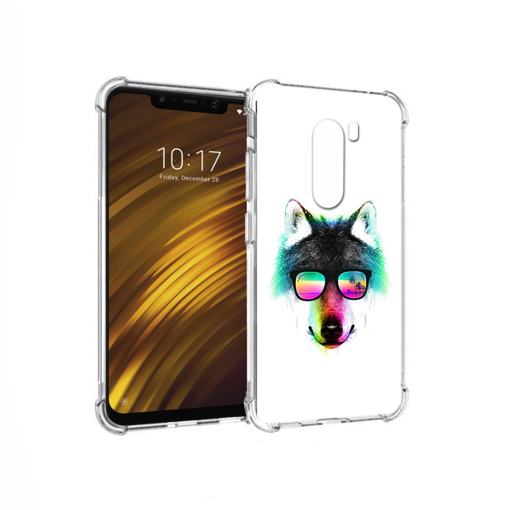 

Чехол MyPads Tocco для Xiaomi Pocophone F1 радужный волк (PT116503.308.567), Прозрачный, Tocco