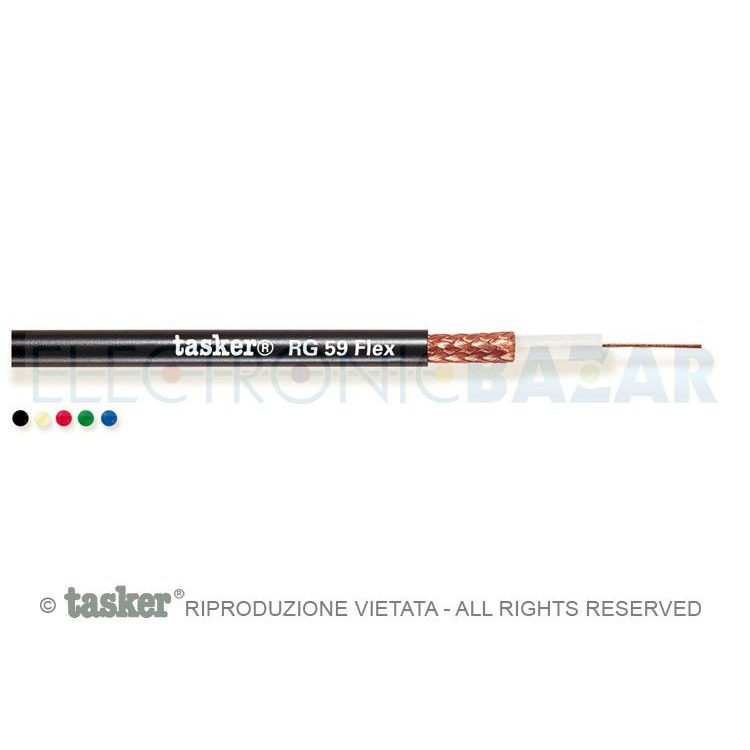 

Кабель антенный в нарезку Tasker RG 59 FLEX-BLACK