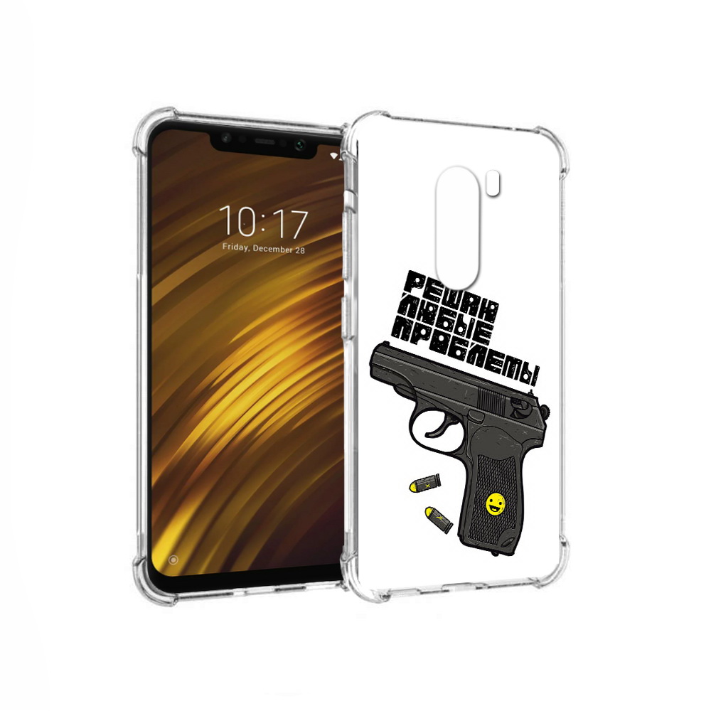 

Чехол MyPads Tocco для Xiaomi Pocophone F1 пистолет против проблем (PT116503.308.542), Прозрачный, Tocco
