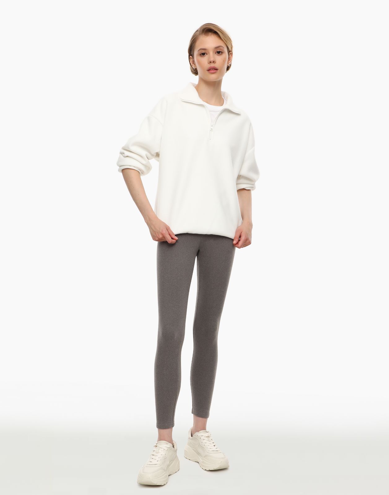 

Леггинсы женские Gloria Jeans GHS008776 серые S/164 (42), Серый, GHS008776