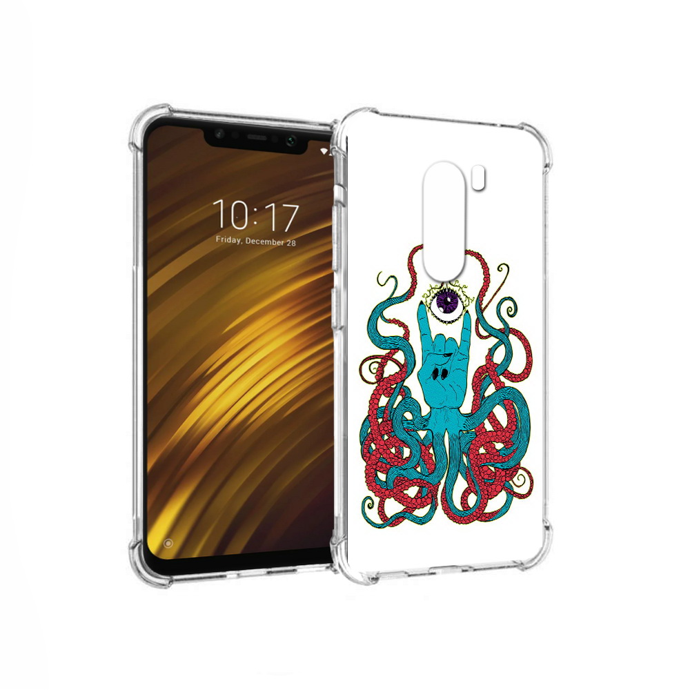 

Чехол MyPads Tocco для Xiaomi Pocophone F1 осьминог-рука абстракция (PT116503.308.530), Прозрачный, Tocco