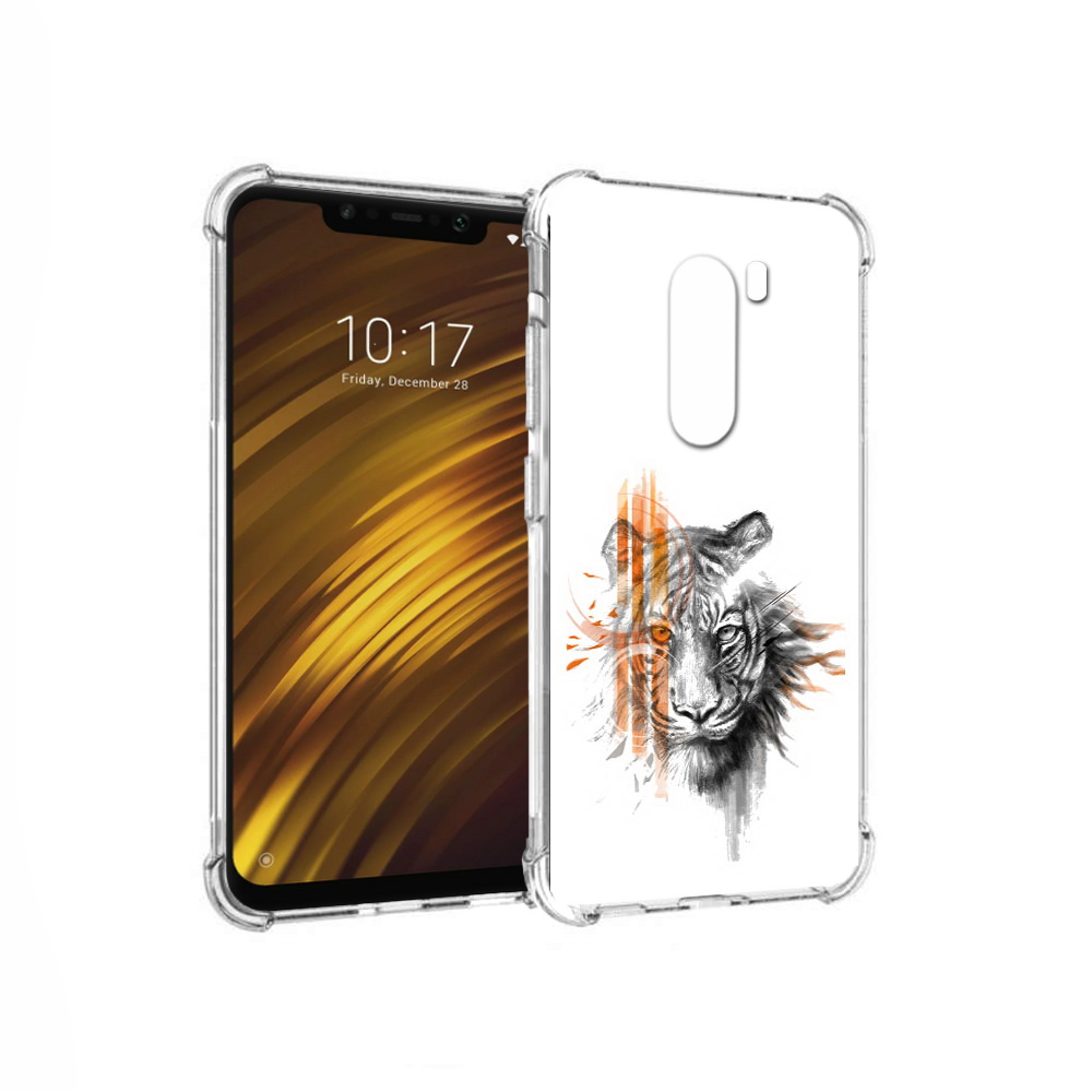 

Чехол MyPads Tocco для Xiaomi Pocophone F1 огненный тигр (PT116503.308.526), Прозрачный, Tocco
