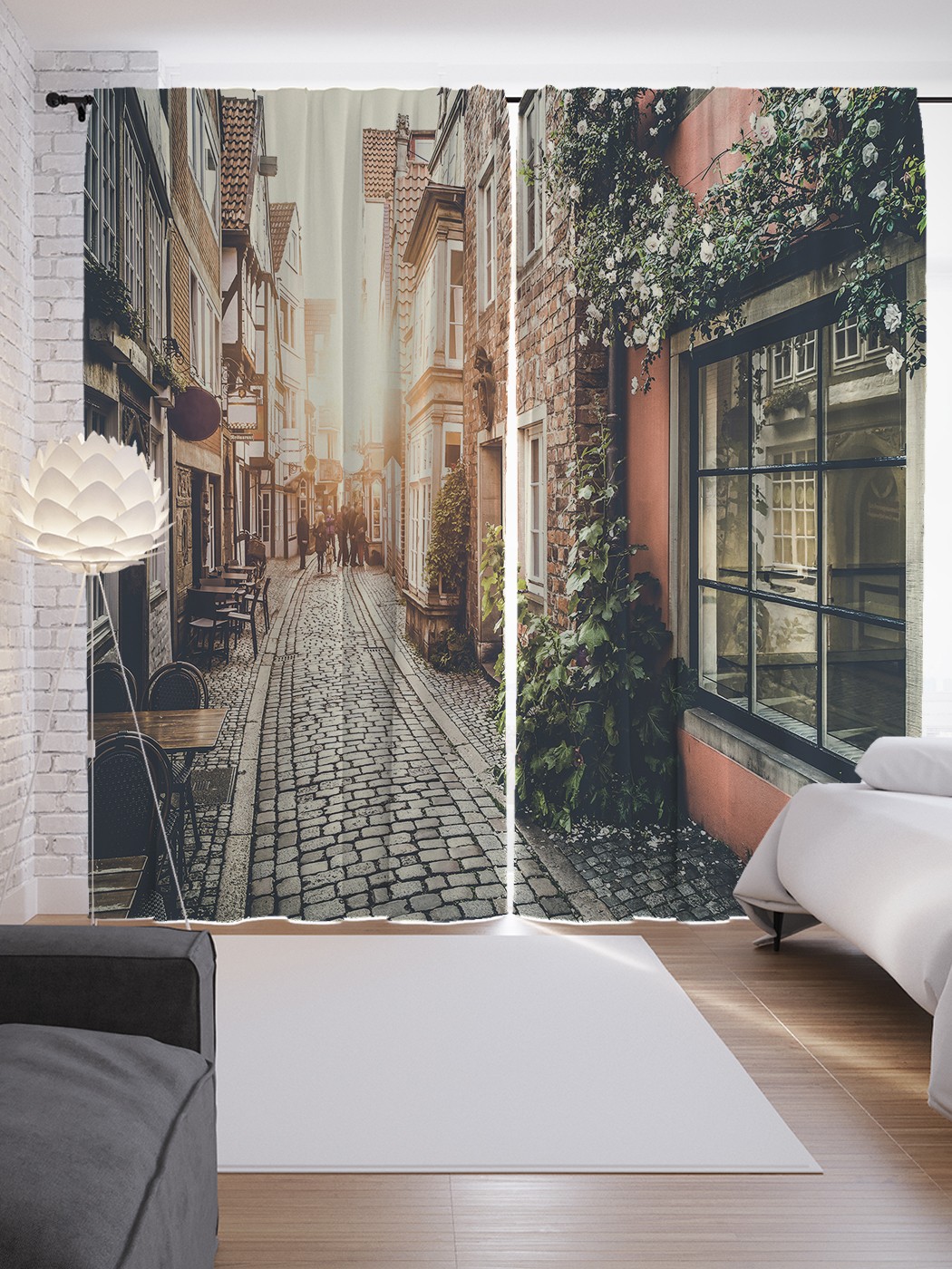 

Шторы JoyArty с фотопечатью "Очаровательная улочка" из сатена, 290х265 см, Очаровательная улочка