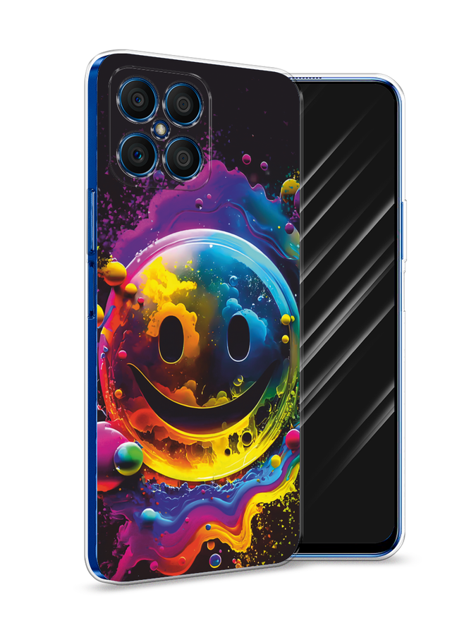 

Чехол Awog на Honor X8 "Кислотный смайл", Фиолетовый;желтый;синий, 6107650-1