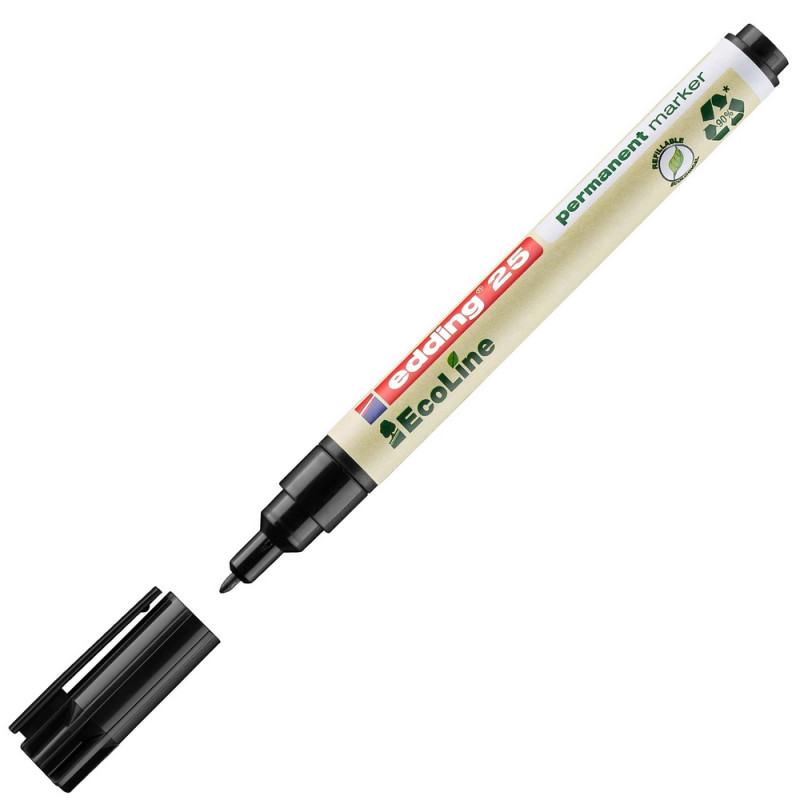

Маркер перманентный EDDING 25/1 EcoLine черный, 1 мм, (2шт.)