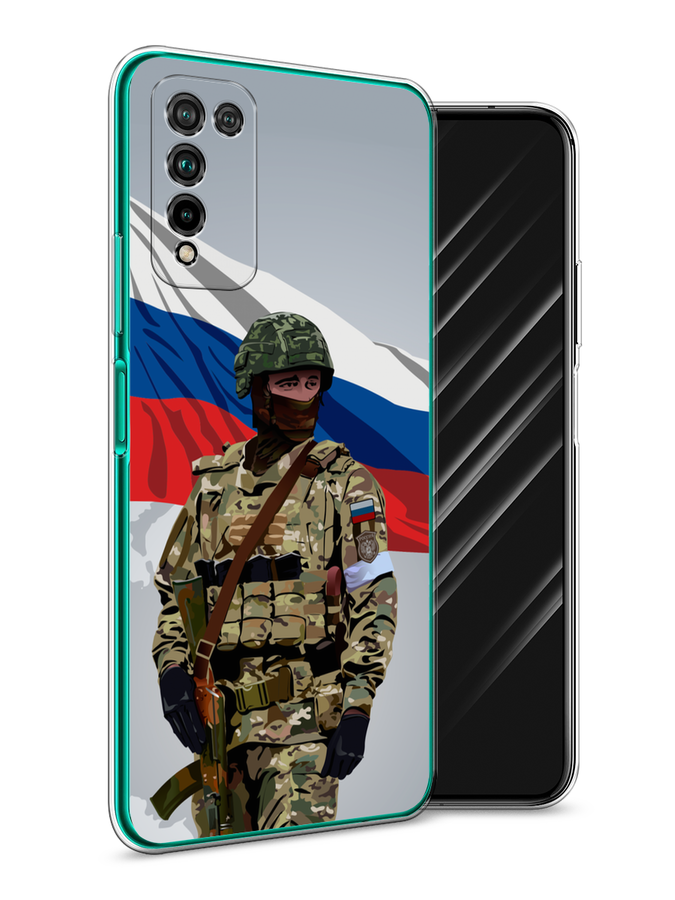 

Чехол Awog на Honor 10X Lite "Солдат с флагом", Белый;синий;красный;зеленый, 6104650-1