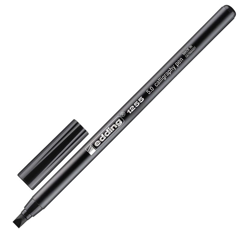 Фломастер для каллиграфии Edding E-1255 calligraphy pen 5.0 чёрный_001, (2шт.)