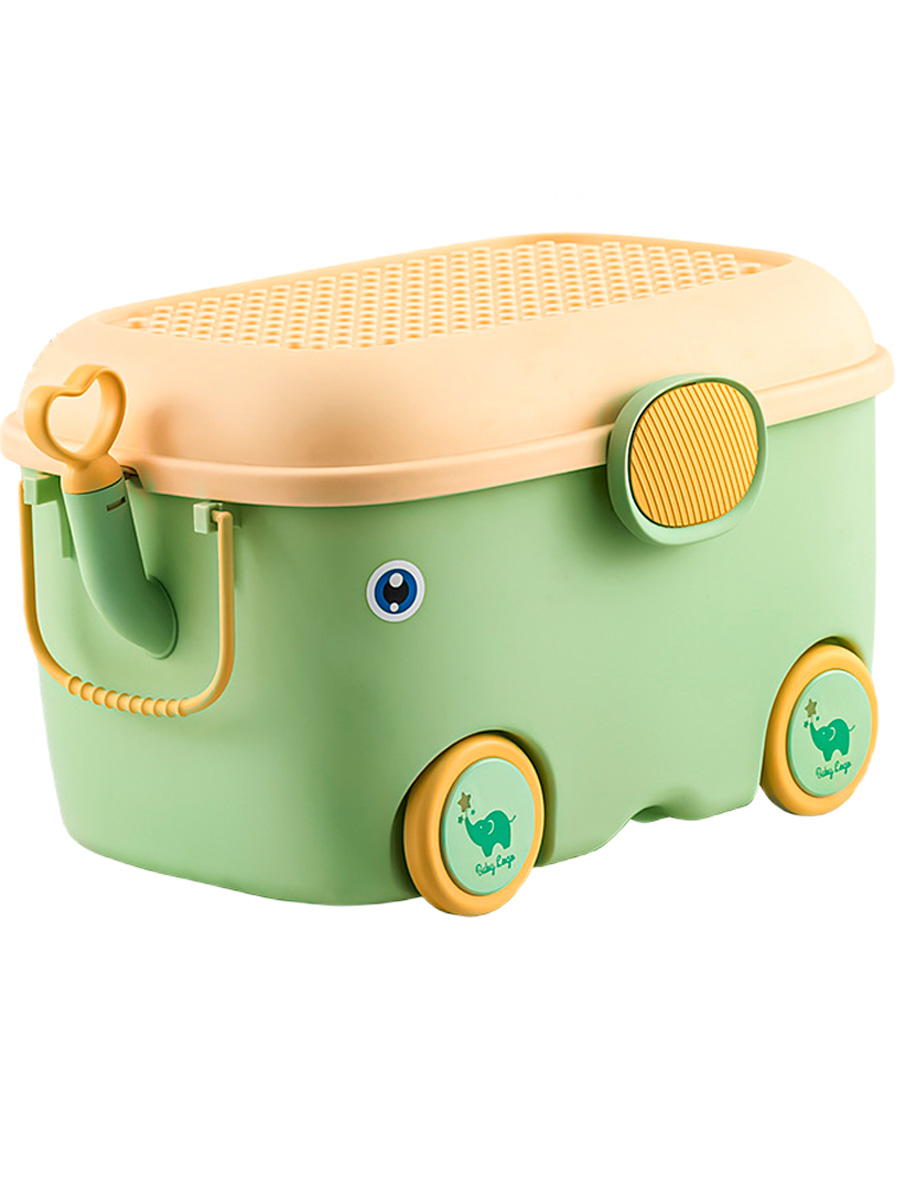 Ящик Корзина Контейнер для хранения игрушек Слон 52 литра (зеленый, 61х40х36,5 см) контейнер для хранения игрушек solmax на колесиках 57х38х33 см зеленый sm97440