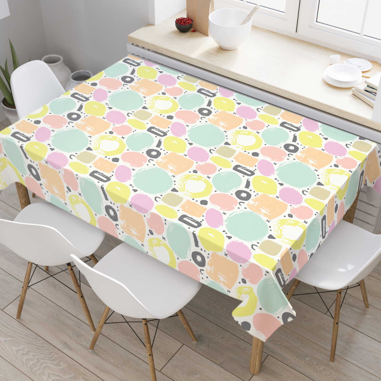 

Скатерть прямоугольная JoyArty "Абстракция геометрических форм" из оксфорда, 120x145см, Желтый, Абстракция геометрических форм