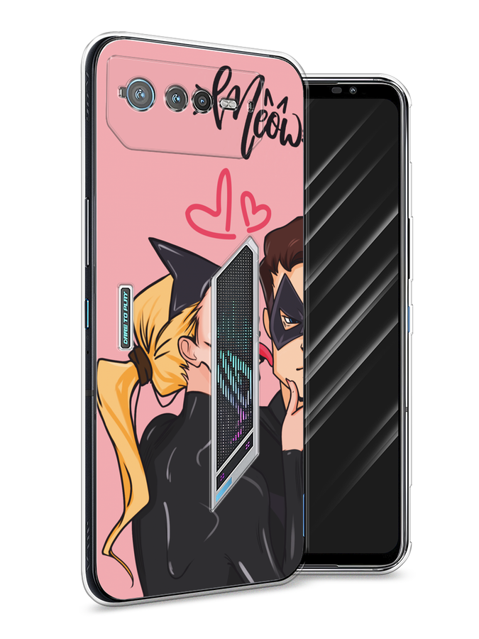 

Чехол Awog на Asus ROG Phone 6 "Kiss of Cat Woman", Розовый;черный;бежевый, 44650-1