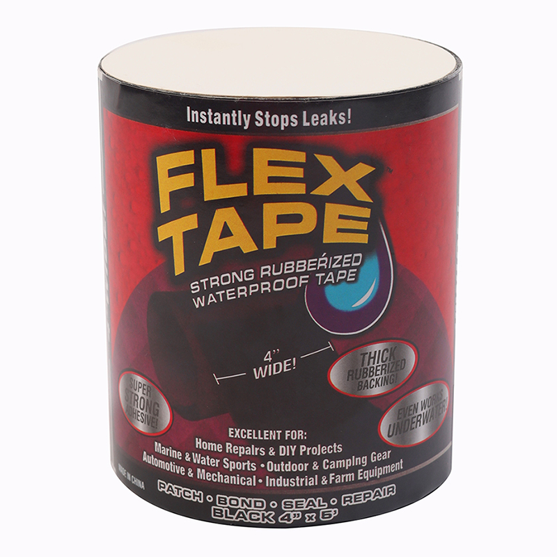 фото Сверхсильная клейкая лента монтажная водостойкая изолента flex tape x0027 черная 10 см