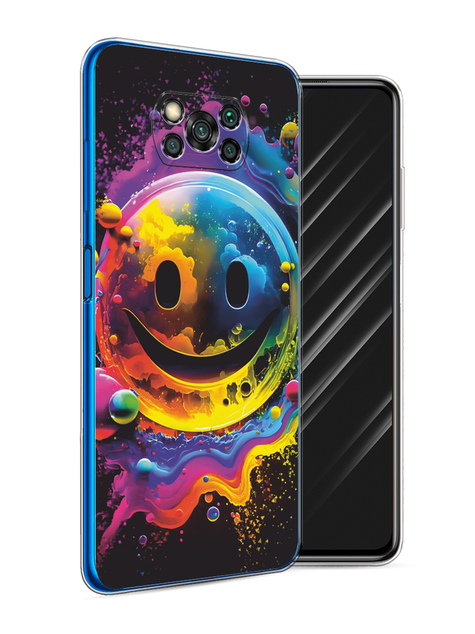 

Чехол Awog на Poco X3/X3 Pro "Кислотный смайл", Фиолетовый;желтый;синий, 39250-1