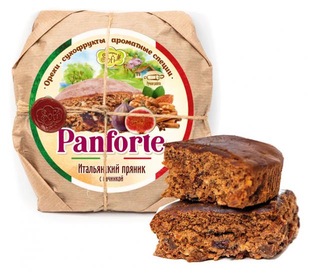 Пряник «Пекарня Sofi» Panforte Итальянский с начинкой Орехи сухофрукты и специи, 300 г