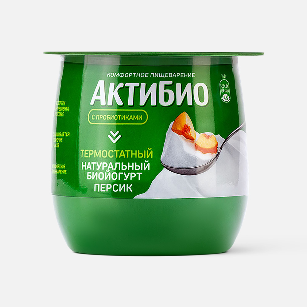 Йогурт АктиБио с персиком, термостатный, 1,7%, 160 г