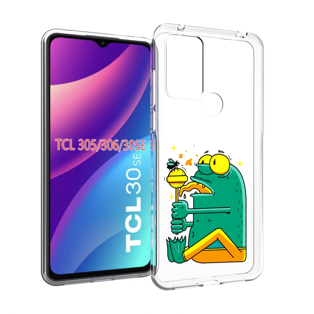 

Чехол MyPads Зеленая лягушка с чупа чупсом для TCL 30SE/305/306/30E, Tocco