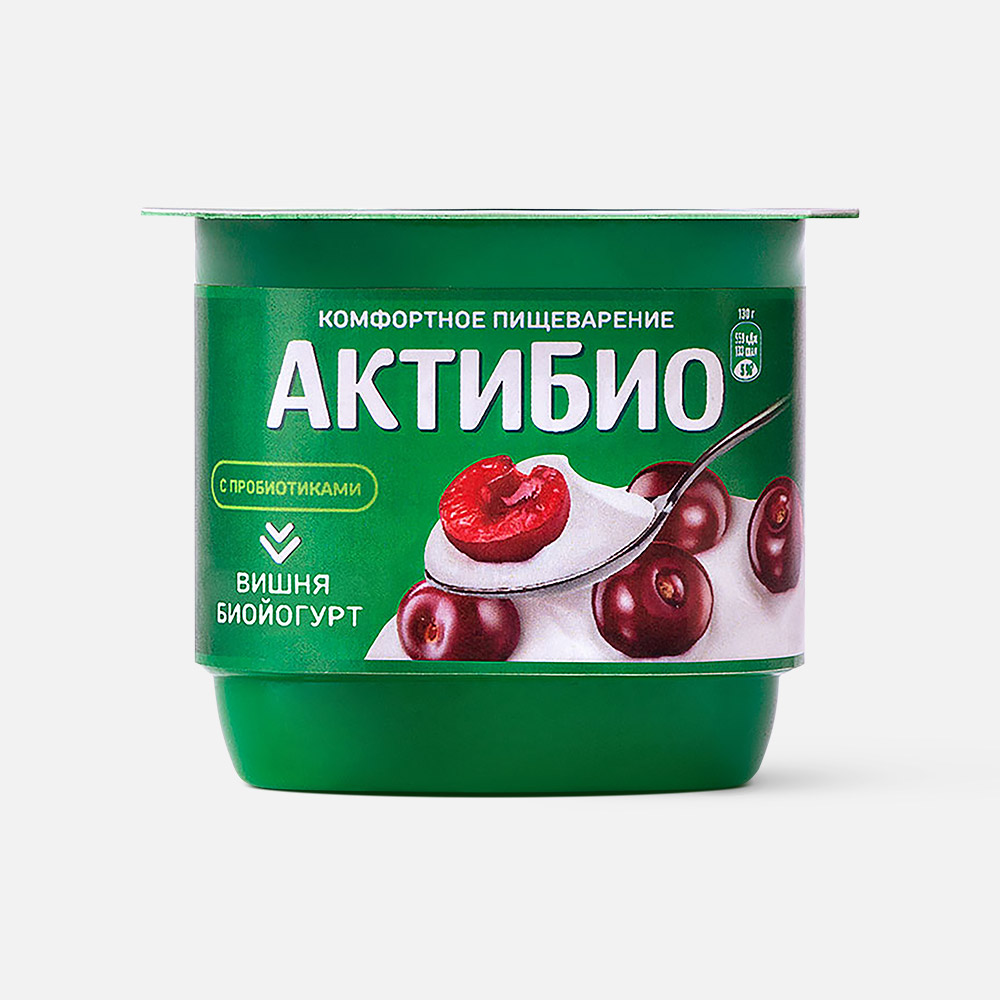 Йогурт АктиБио с вишней, 2,9%, 130 г