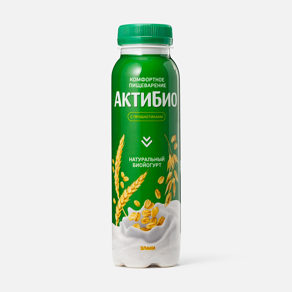Йогурт АктиБио питьевой, со злаками, 1,6%, 260 г