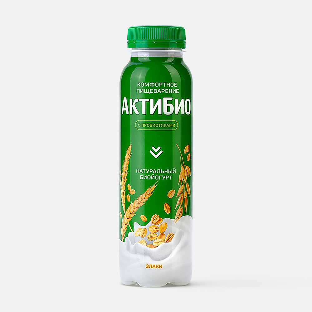 Йогурт АктиБио питьевой, со злаками, 1,6%, 260 г