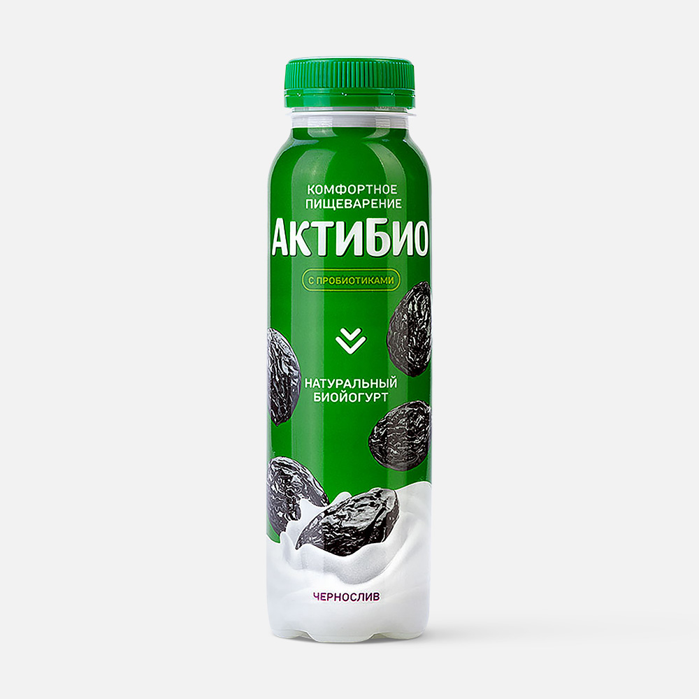 Йогурт АктиБио питьевой, с черносливом, 1,5%, 260 г