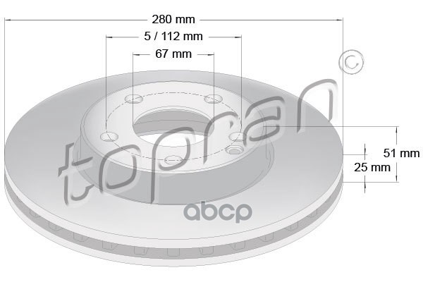 Диск Тормозной (Замена Для Hp-408553755) topran арт. 408553001