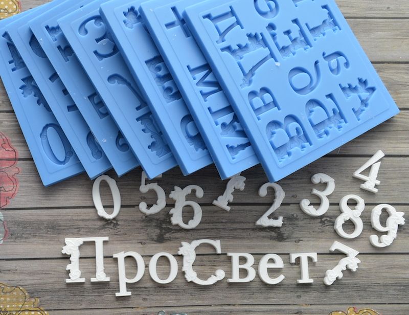 

Молд Арт-студия ПроСвет Алфавит и цифры с растительным орнаментом кириллица ARTMALF001, Зеленый