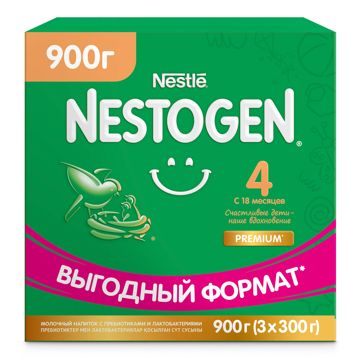 Молочная смесь Nestogen Premium 4 с 18 мес., 900 г