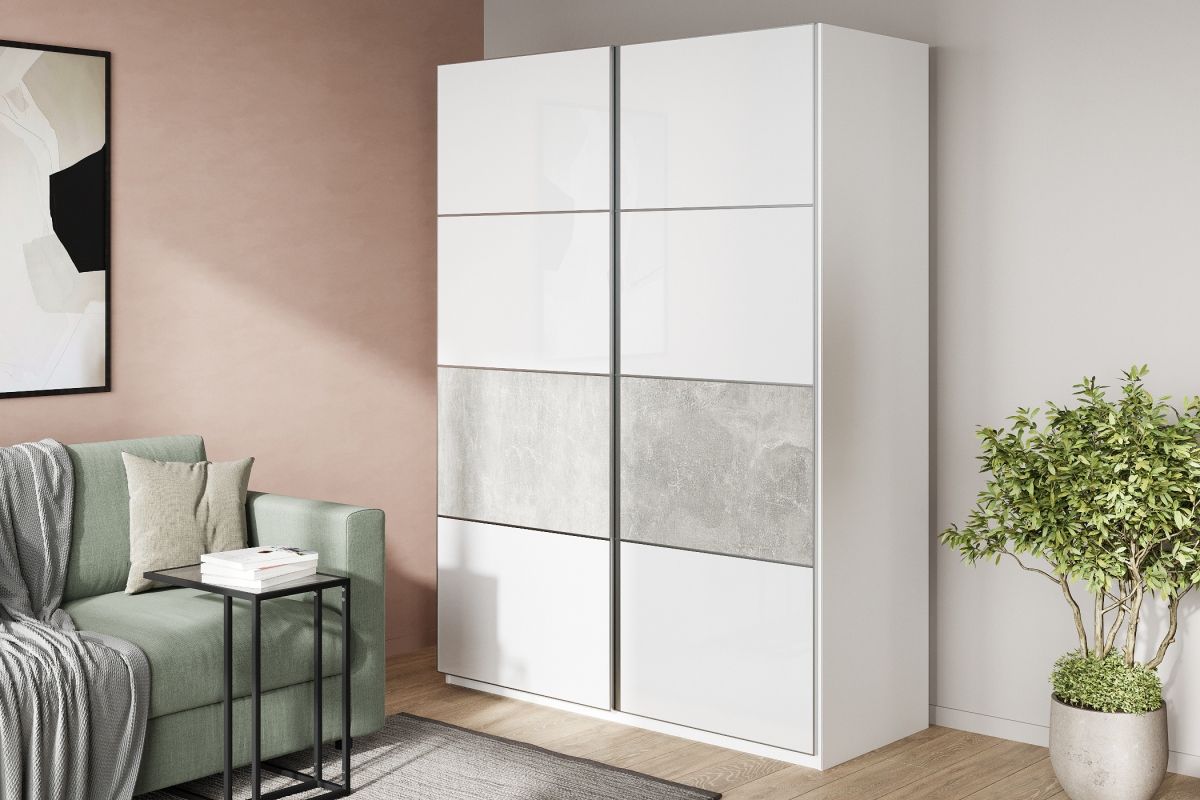 

Шкаф-купе Реал-12 Белый для одежды двухдверный 140x240x45 Мегамебель, Реал-12