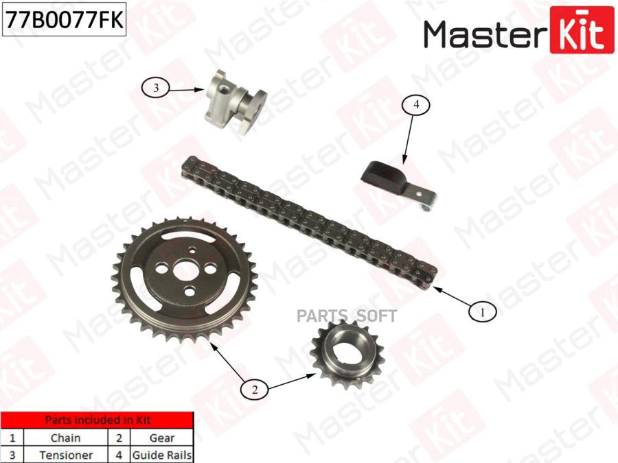 

Комплект цепи ГРМ MASTERKIT 77b0077fk