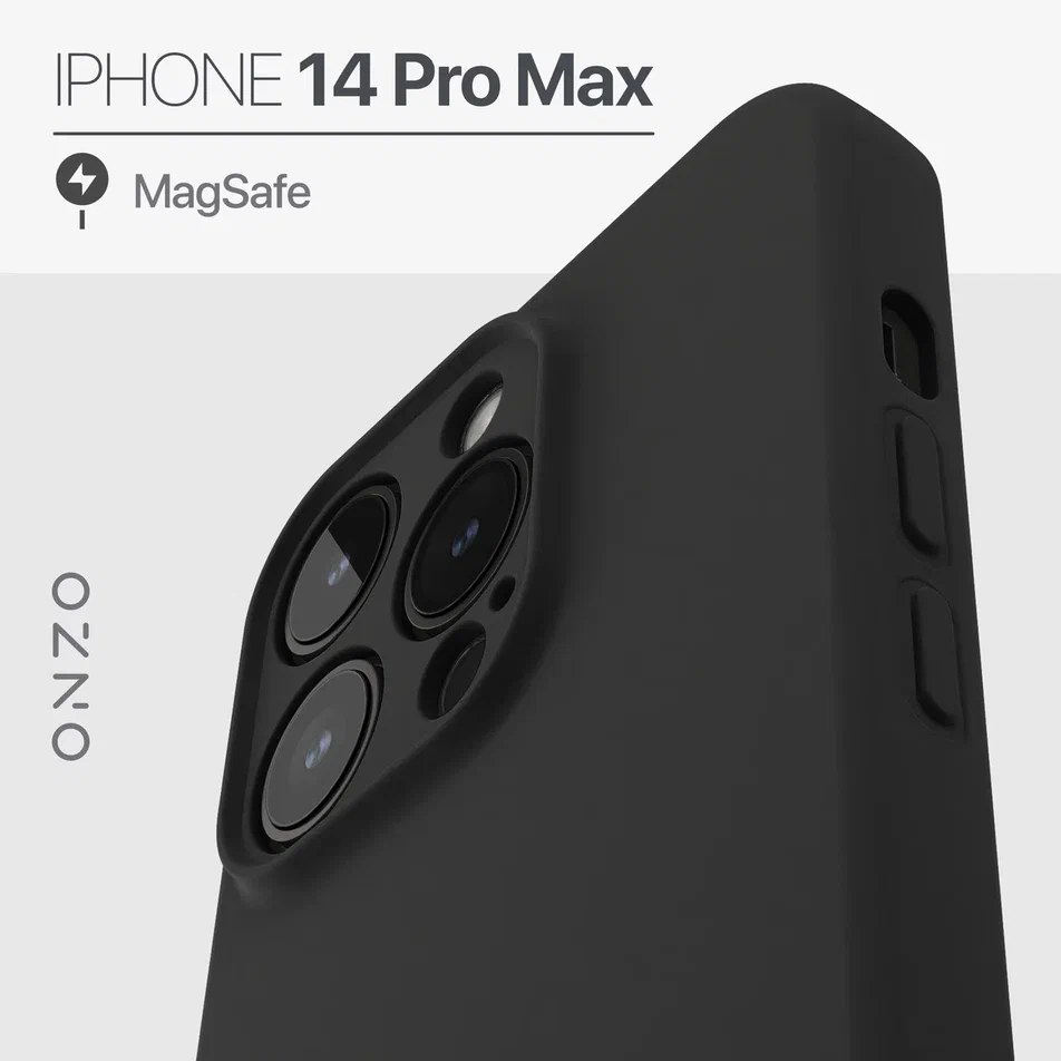 

Чехол для iPhone 14 Pro Max с Magsafe и с бархатной подкладкой, черный матовый, VELVET MAGSAFE iPhone 14 Pro Max