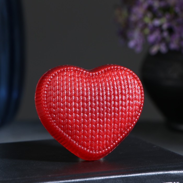 Фигурное мыло Сердечко вязаное красное 70гр кружево вязаное 20 мм × 2 7 ± 0 5 м айвори