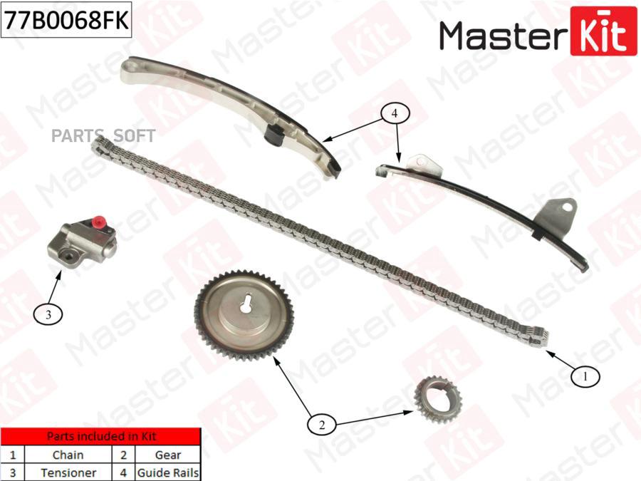 

Комплект цепи ГРМ MAZDA 3 1.4-1.8I 04- 77B0068FK