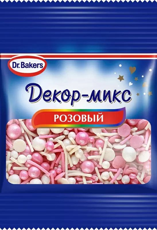 Декор-микс Dr. Bakers розовый, 10 г